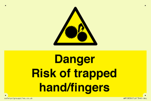 Danger Risk of trapped hand/fingers